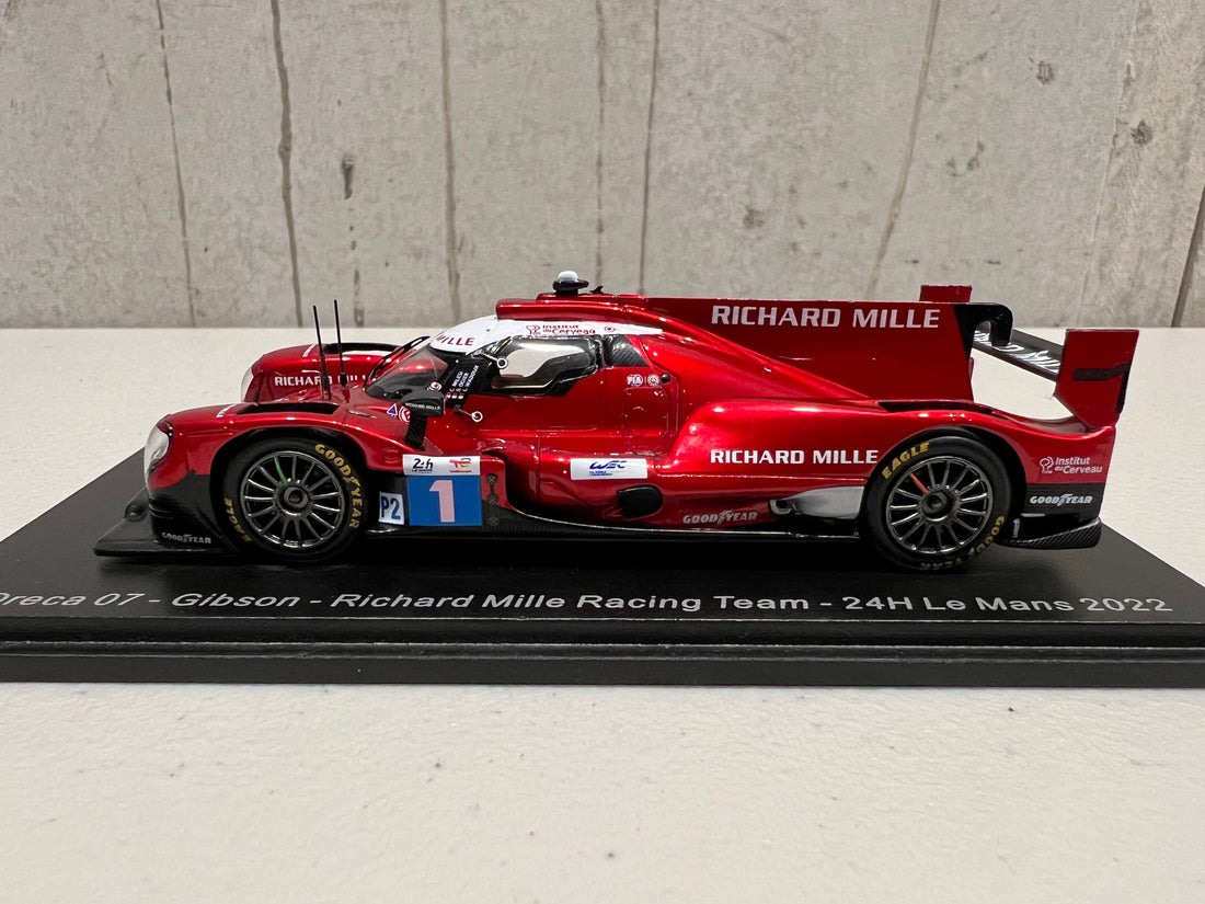 Oreca 07 - Gibson No.1 Richard Mille Racing Team - 24H Le Mans 2022 - L. Wadoux - S. Ogier - C. Milesi - 1:43 Scale Resin Model Car - Spark