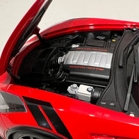CHEVROLET CORVETTE GRAND SPORT (RED/WHITE STRIPES/BLACK FENDER HASH MARKS) - 1:18 Scale Composite Model Car