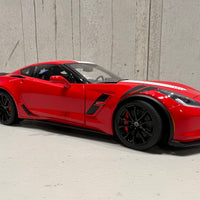 CHEVROLET CORVETTE GRAND SPORT (RED/WHITE STRIPES/BLACK FENDER HASH MARKS) - 1:18 Scale Composite Model Car