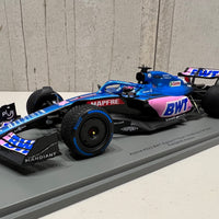 Fernando Alonso - Alpine A522 No.14 BWT Alpine F1 Team - 7th Monaco GP 2022 - With Acrylic Cover - 1:18 Scale Resin Model Car