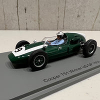 Cooper T51 No.9 Winner US GP 1959 - Bruce McLaren - 1:43 Scale Resin Model Car - Spark