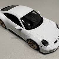PORSCHE 911 (992) GT3 TOURING - 2022 - WHITE W/NEODYME WHEELS - 1:18 Scale Resin Model Car - Minichamps