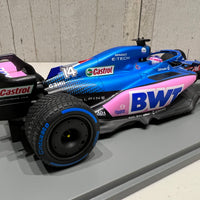 Fernando Alonso - Alpine A522 No.14 BWT Alpine F1 Team - 7th Monaco GP 2022 - With Acrylic Cover - 1:18 Scale Resin Model Car