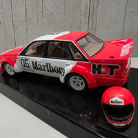 PETER BROCK - LARRY PERKINS - HOLDEN DEALER TEAM - VK COMMODORE - 1984 BATHURST WINNER - 1:18 SCALE DIECAST WITH HELMET - BIANTE
