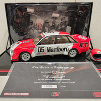 PETER BROCK - LARRY PERKINS - HOLDEN DEALER TEAM - VK COMMODORE - 1984 BATHURST WINNER - 1:18 SCALE DIECAST WITH HELMET - BIANTE