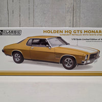 HOLDEN HQ GTS MONARO - SUNBURST METALLIC WITH WHITE STRIPES - 1:18 SCALE DIECAST MODEL