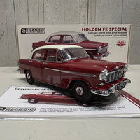 HOLDEN FE SPECIAL - CASCADE WHITE OVER ETNA MAROON - 1:18 SCALE DIECAST MODEL
