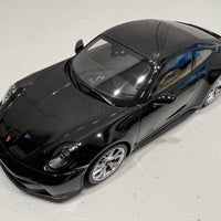 PORSCHE 911 (992) GT3 TOURING - 2022 - BLACK W/SILVER WHEELS - 1:18 Scale Resin Model Car - Minichamps