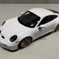 PORSCHE 911 (992) GT3 TOURING - 2022 - WHITE W/NEODYME WHEELS - 1:18 Scale Resin Model Car - Minichamps