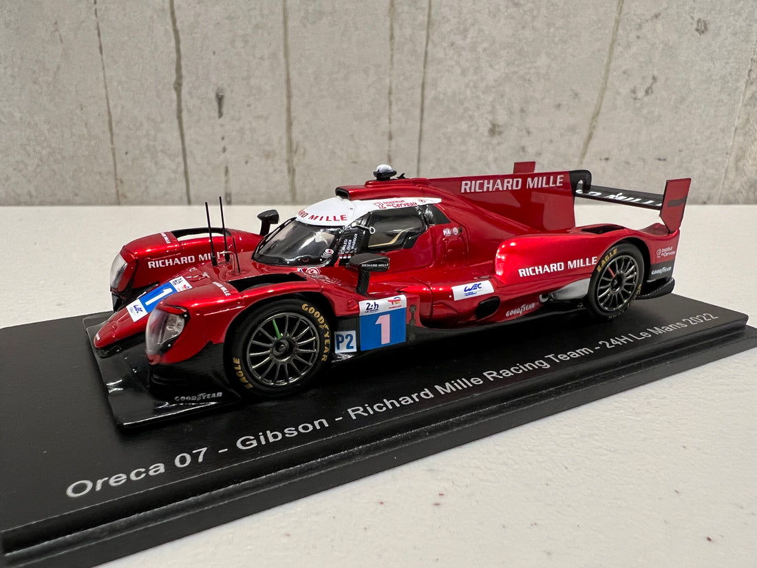 Oreca 07 - Gibson No.1 Richard Mille Racing Team - 24H Le Mans 2022 - L. Wadoux - S. Ogier - C. Milesi - 1:43 Scale Resin Model Car - Spark