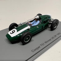 Cooper T51 No.9 Winner US GP 1959 - Bruce McLaren - 1:43 Scale Resin Model Car - Spark