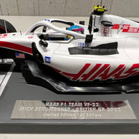 HAAS F1 TEAM VF-22 - MICK SCHUMACHER - FIRST POINTS - BRITISH GP 2022 - 1:18 Scale Resin Model Car - Minichamps