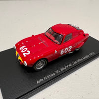 Alfa Romeo 6C 3000CM No.602 2nd Mille Miglia 1953 - J. M. Fangio - G. Sala - 1:43 Scale Resin Model Car - Spark