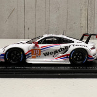 Porsche 911 RSR-19 No.79 WeatherTech Racing - 2nd LMGTE Am 24H Le Mans 2022 - C. MacNeil - J. Andlauer - T. Merrill - 1:43 Scale Resin Model Car - Spark