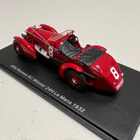 Alfa Romeo 8C No.8 Winner 24H Le Mans 1932 - R. Sommer - L. Chinetti - 1:43 Scale Resin Model Car - Spark