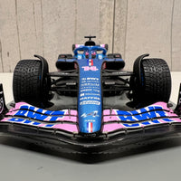 Fernando Alonso - Alpine A522 No.14 BWT Alpine F1 Team - 7th Monaco GP 2022 - With Acrylic Cover - 1:18 Scale Resin Model Car