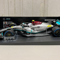 MERCEDES-AMG PETRONAS FORMULA ONE TEAM F1 W13 E PERFORMANCE - LEWIS HAMILTON - MONACO GP 2022 - with rain tyres - 1:18 Scale Diecast Model Car - Minichamps