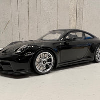 PORSCHE 911 (992) GT3 TOURING - 2022 - BLACK W/SILVER WHEELS - 1:18 Scale Resin Model Car - Minichamps