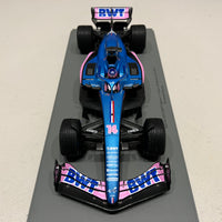 Fernando Alonso - Alpine A522 No.14 BWT Alpine F1 Team - 7th Monaco GP 2022 - With Acrylic Cover - 1:18 Scale Resin Model Car