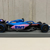 Fernando Alonso - Alpine A522 No.14 BWT Alpine F1 Team - 7th Monaco GP 2022 - With Acrylic Cover - 1:18 Scale Resin Model Car