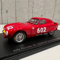 Alfa Romeo 6C 3000CM No.602 2nd Mille Miglia 1953 - J. M. Fangio - G. Sala - 1:43 Scale Resin Model Car - Spark