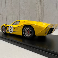 Ford GT40 Mk IV No.2 4th 24H Le Mans 1967 B. McLaren - M. Donohue - With Acrylic Cover - 1:18 Scale Resin Model Car - SPARK