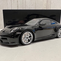 PORSCHE 911 (992) GT3 TOURING - 2022 - BLACK W/SILVER WHEELS - 1:18 Scale Resin Model Car - Minichamps