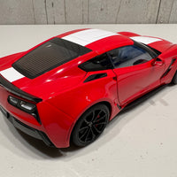 CHEVROLET CORVETTE GRAND SPORT (RED/WHITE STRIPES/BLACK FENDER HASH MARKS) - 1:18 Scale Composite Model Car