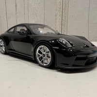PORSCHE 911 (992) GT3 TOURING - 2022 - BLACK W/SILVER WHEELS - 1:18 Scale Resin Model Car - Minichamps