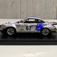 Porsche 911 RS 3.0 No.67 11th 24H Le Mans 1975 - A-C. Verney -Y. Fontaine - C. Tarnaud - 1:43 Scale Resin Model Car - Spark