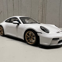 PORSCHE 911 (992) GT3 TOURING - 2022 - WHITE W/NEODYME WHEELS - 1:18 Scale Resin Model Car - Minichamps