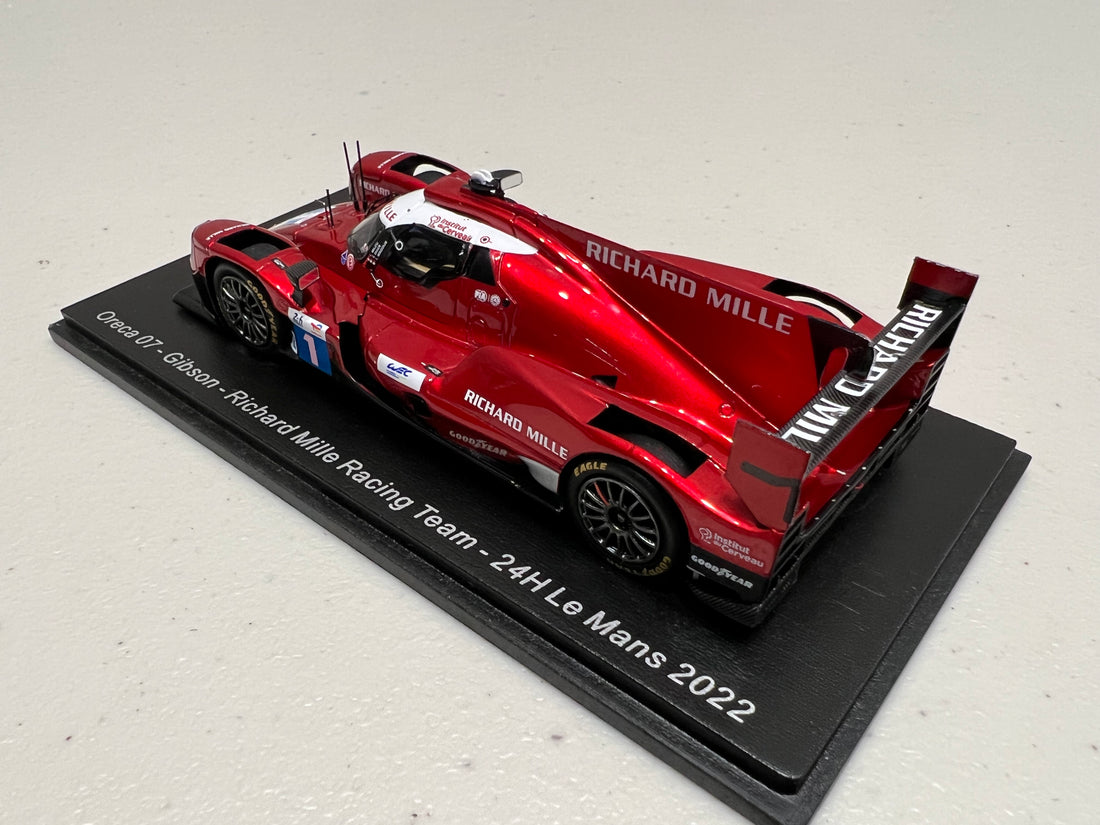 Oreca 07 - Gibson No.1 Richard Mille Racing Team - 24H Le Mans 2022 - L. Wadoux - S. Ogier - C. Milesi - 1:43 Scale Resin Model Car - Spark
