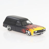 LIGHT UP HOLDEN HJ PANEL VAN - BLACK W/FLAMES - 1:24 SCALE MODEL - DDA
