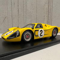 Ford GT40 Mk IV No.2 4th 24H Le Mans 1967 B. McLaren - M. Donohue - With Acrylic Cover - 1:18 Scale Resin Model Car - SPARK