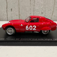 Alfa Romeo 6C 3000CM No.602 2nd Mille Miglia 1953 - J. M. Fangio - G. Sala - 1:43 Scale Resin Model Car - Spark