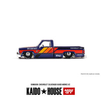 Chevrolet Silverado KAIDO WORKS V2 - Blue - 1:64 Scale Diecast Model - KaidoHouse x Mini GT