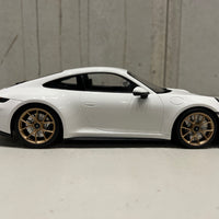 PORSCHE 911 (992) GT3 TOURING - 2022 - WHITE W/NEODYME WHEELS - 1:18 Scale Resin Model Car - Minichamps