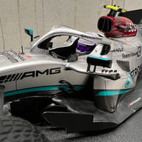 MERCEDES-AMG PETRONAS FORMULA ONE TEAM F1 W13 E PERFORMANCE - LEWIS HAMILTON - MONACO GP 2022 - with rain tyres - 1:18 Scale Diecast Model Car - Minichamps