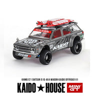 KAIDO★HOUSE DATSUN 510 WAGON 4X4 KAIDO OFFROAD V1 GREY - 1:64 SCALE DIECAST MODEL - MINI GT