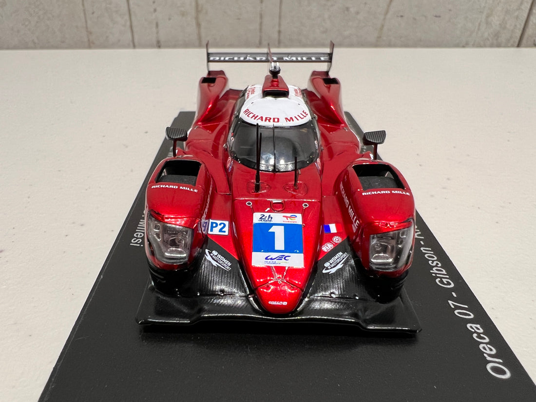 Oreca 07 - Gibson No.1 Richard Mille Racing Team - 24H Le Mans 2022 - L. Wadoux - S. Ogier - C. Milesi - 1:43 Scale Resin Model Car - Spark