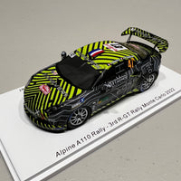Alpine A110 Rally No.47 Rally Monte Carlo 2022 - François Delecour - Jean-Rodolphe Guigonnet - 1:43 Scale Resin Model Car - Spark