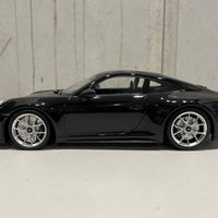 PORSCHE 911 (992) GT3 TOURING - 2022 - BLACK W/SILVER WHEELS - 1:18 Scale Resin Model Car - Minichamps