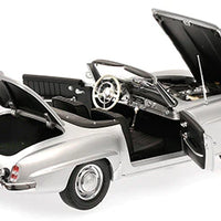 MERCEDES-BENZ 190 SL (W121) - 1955 – SILVER - 1:18 Scale Diecast Model Car - Minichamps