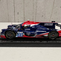 Oreca 07 - Gibson No.23 United Autosports USA - 10th 24H Le Mans 2022 - A. Lynn - O. Jarvis - J. Pierson - 1:43 Scale Resin Model Car - Spark