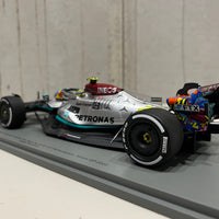 Mercedes-AMG Petronas F1 W13 E Performance No.44 Mercedes-AMG Petronas F1 Team - Miami GP 2022 - Lewis Hamilton. With Acrylic Cover - 1:18 Scale Resin Model Car - SPARK - RRP $380 NOW $340