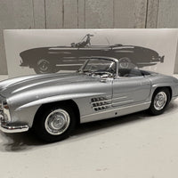 1957 MERCEDES-BENZ 300 SL - ROADSTER (W198) - SILVER - 1:18 SCALE DIECAST MODEL - MINICHAMPS