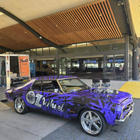 OZ WHEELS - HANDFUL - PURPLE OZ WHEELS LIVERY - BLOWN HOLDEN HQ MONARO COUPE - 1:64 SCALE DIECAST MODEL - SERIES 2- DDA