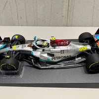 MERCEDES-AMG PETRONAS FORMULA ONE TEAM F1 W13 E PERFORMANCE - LEWIS HAMILTON - MIAMI GP 2022 - 1:18 Scale Diecast Model Car - Minichamps