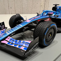 Fernando Alonso - Alpine A522 No.14 BWT Alpine F1 Team - 7th Monaco GP 2022 - With Acrylic Cover - 1:18 Scale Resin Model Car