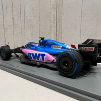 Fernando Alonso - Alpine A522 No.14 BWT Alpine F1 Team - 7th Monaco GP 2022 - With Acrylic Cover - 1:18 Scale Resin Model Car